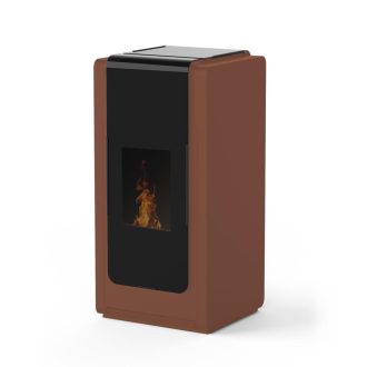 Salamandra a Pellet Ar Ventilado 8 kW Kalon Rolling Moka/Preta Ermetica