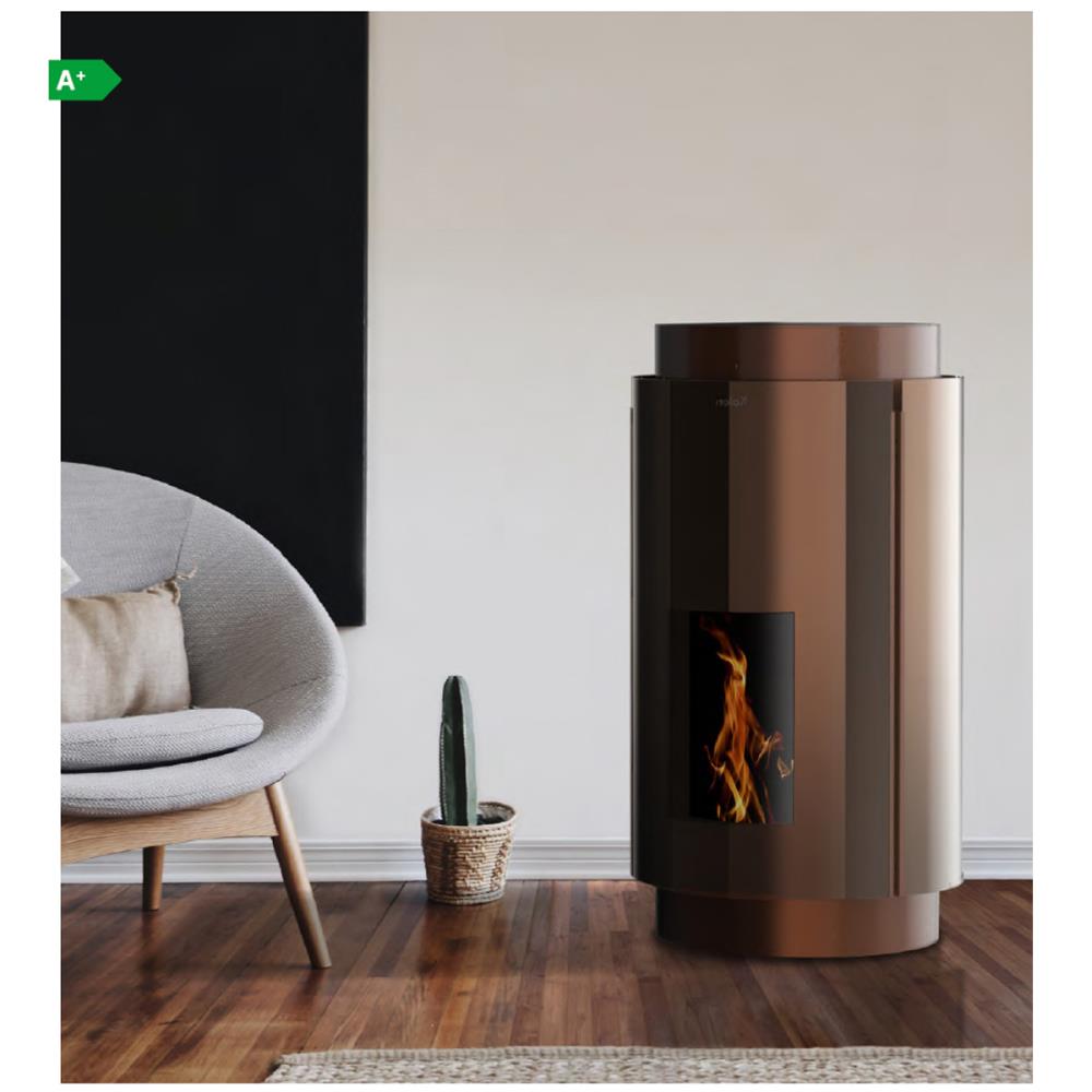 Salamandra a Pellet Ar Ventilado 8 kW Kalon Lila Cobre - Image 3